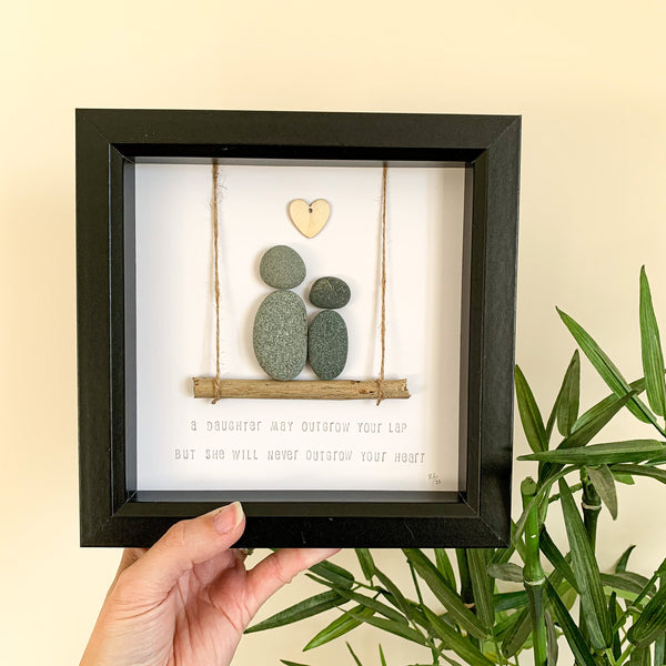 Father And Daughter Pebble Art Frame | Father’s Day Gift