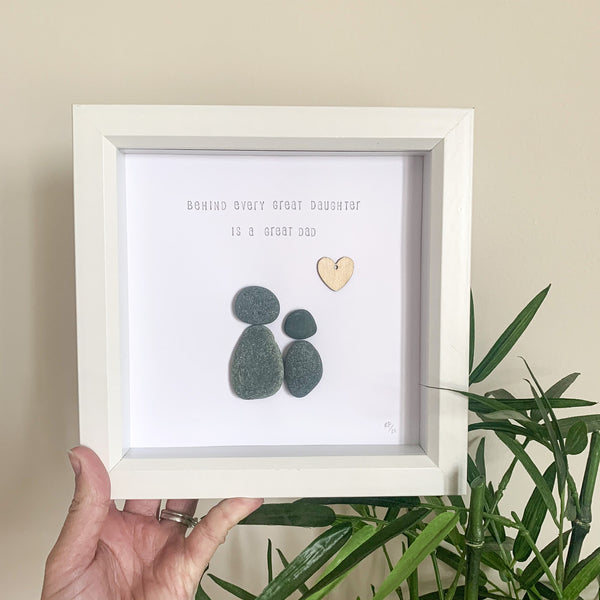 Dad and Daughter Pebble Art Frame | Father’s Day Gift