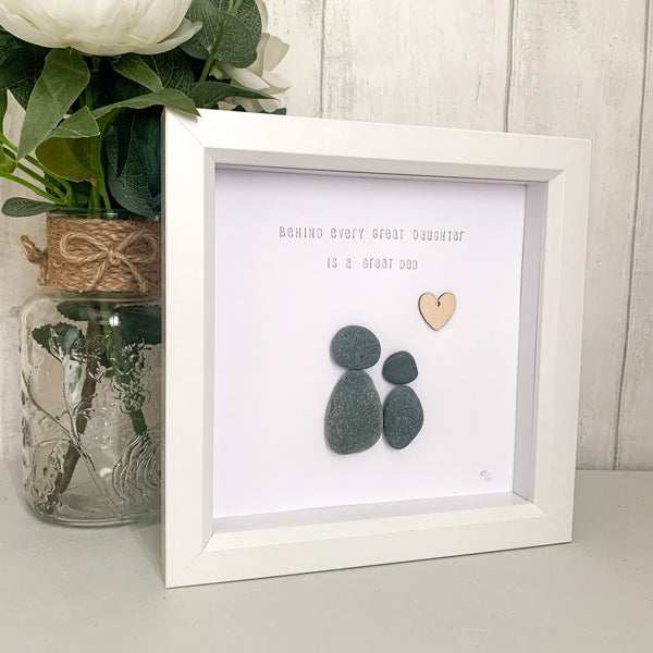 Dad and Daughter Pebble Art Frame | Father’s Day Gift