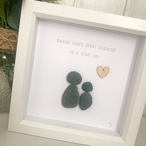 Dad and Daughter Pebble Art Frame | Father’s Day Gift