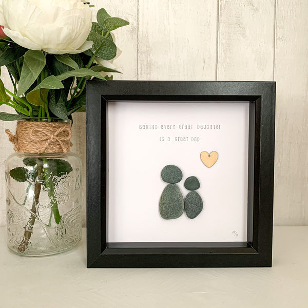 Dad and Daughter Pebble Art Frame | Father’s Day Gift