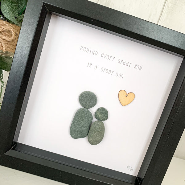 Dad and Son Pebble Art Frame | Father’s Day Gift