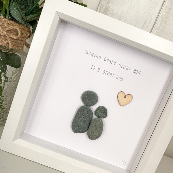 Dad and Son Pebble Art Frame | Father’s Day Gift