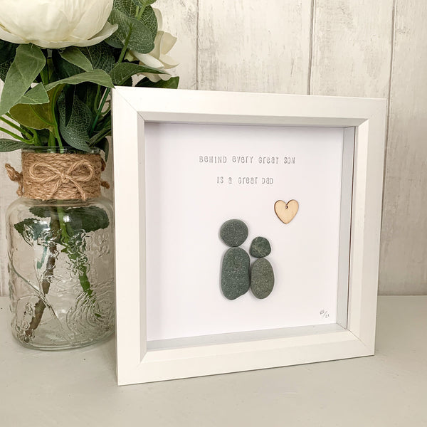 Dad and Son Pebble Art Frame | Father’s Day Gift