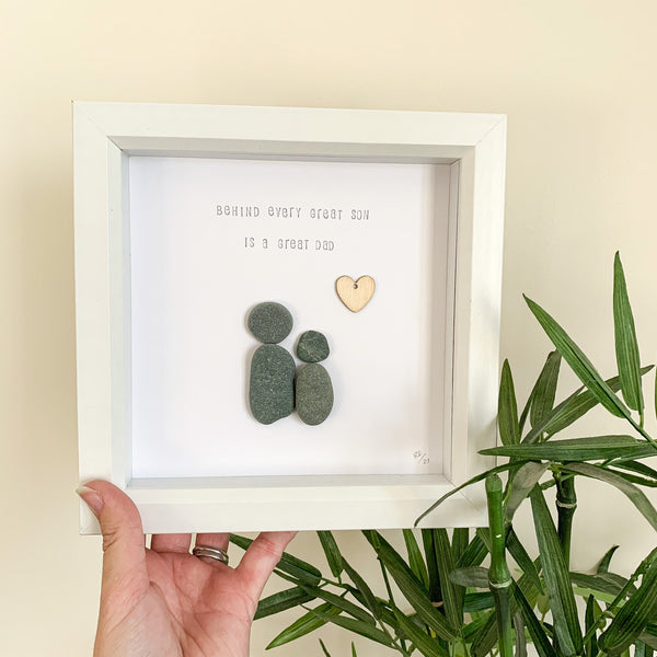 Dad and Son Pebble Art Frame | Father’s Day Gift