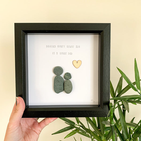 Dad and Son Pebble Art Frame | Father’s Day Gift