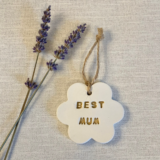 Best Mum | Clay Flower Hanging Decoration | Clay Keepsake | Mother’s Day Gift