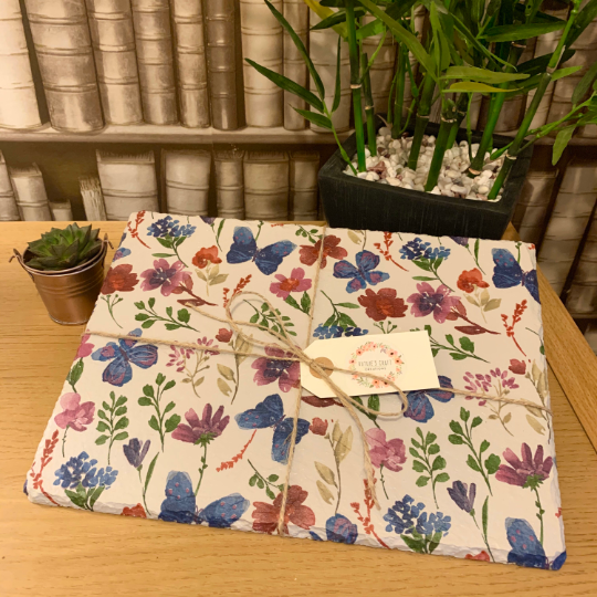 Botanical Flowers Decoupaged Slate Place Mats (Set of 2)