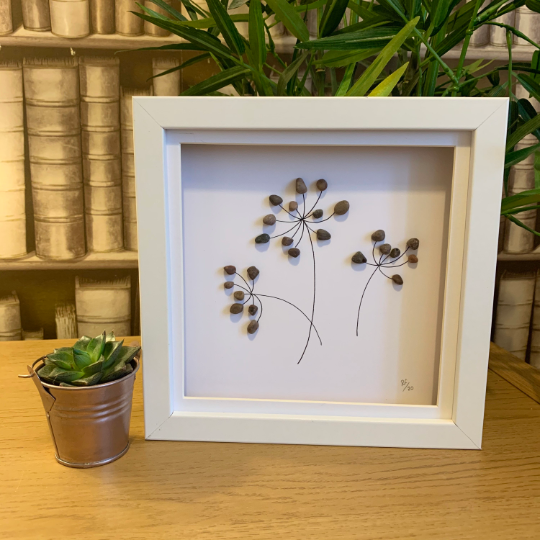 Dandelion Pebble Art Box Frame