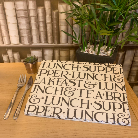 EB Black Toast Decoupaged Slate Place Mats (Set of 2)