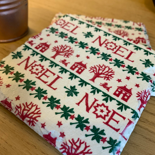 EB Noel Christmas Decoupaged Slate Coasters (Set of 2, Set of 4)