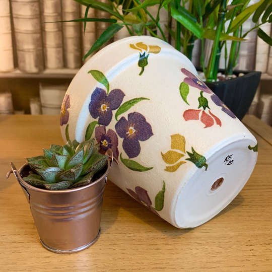 EB Wallflower Decoupaged Pot