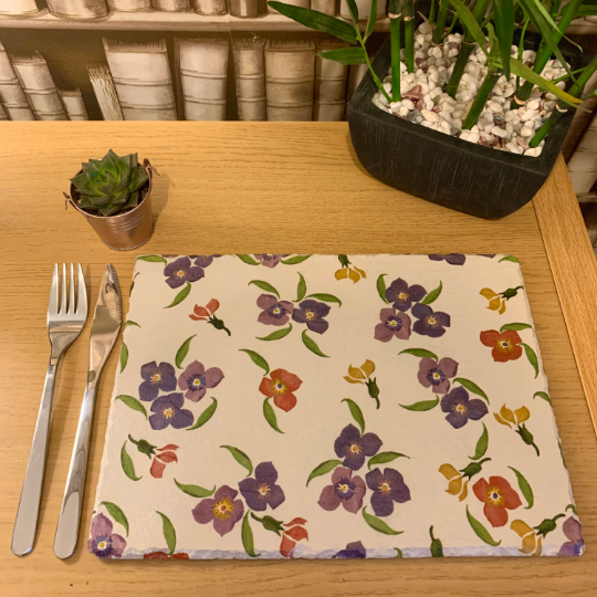 EB Wallflower Decoupaged Slate Place Mats (Set of 2)