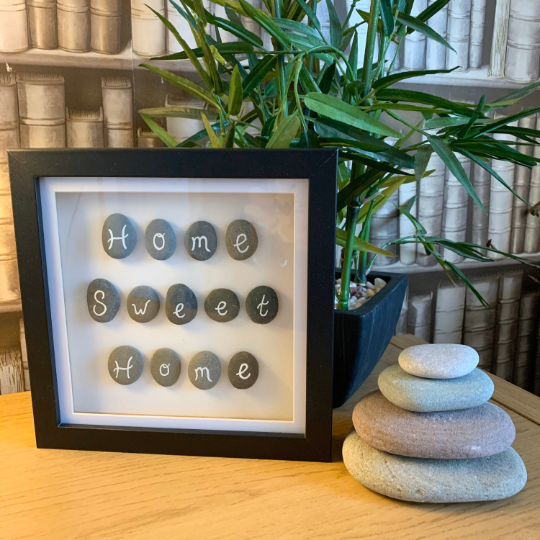 Home Sweet Home Pebble Art Box Frame