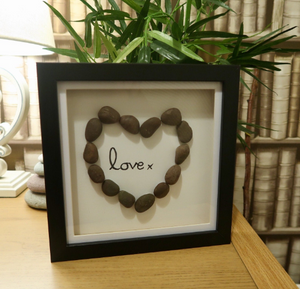 Love Pebble Art Box Frame | Valentines Day Gift