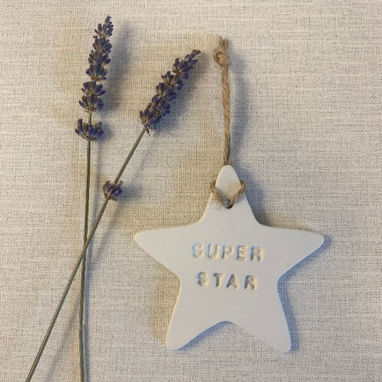 Super Star | Clay Star Hanging Decoration | Clay Keepsake