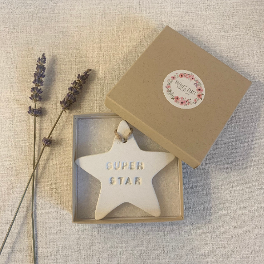 Super Star | Clay Star Hanging Decoration | Clay Keepsake