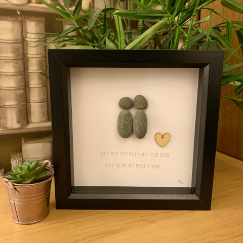 You Are Not Only My True Love But Also My Best Friend Pebble Art Box Frame | Valentines Day Gift | Anniversary Gift