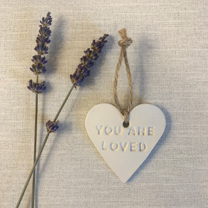 You Are Loved | Clay Heart Hanging Decoration | Clay Keepsake