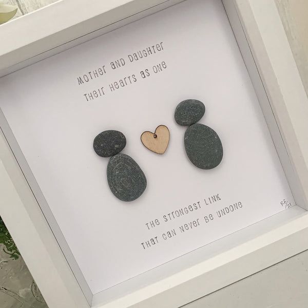 Mother And Daughter Pebble Art Box Frame | Mothers Day Gift