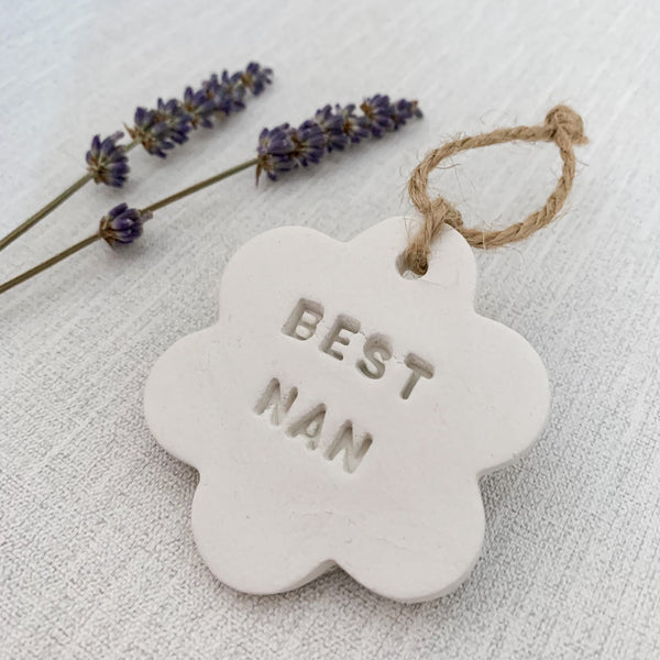 Nan Birthday Gift | Hanging Decoration | Clay Keepsake