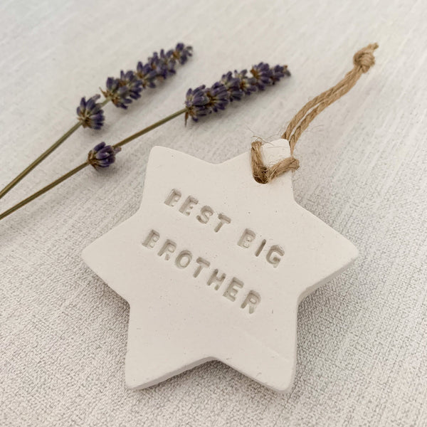 New Big Brother Gift | Hanging Decoration | Clay Keepsake