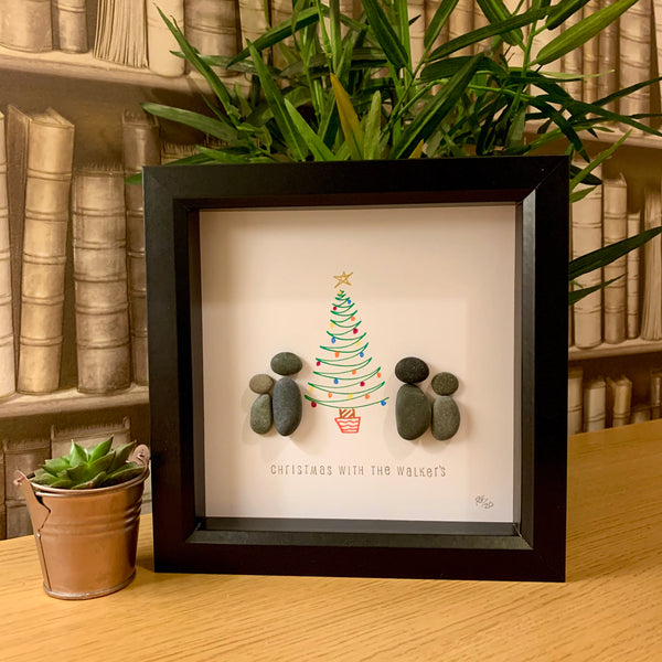 Christmas With The Walkers *any surname* Christmas Tree Pebble Art Box Frame