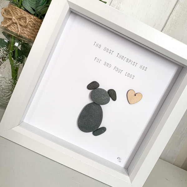 The Best Therapist Has Fur And Four Legs Pebble Art Box Frame | Dog Lover Gift