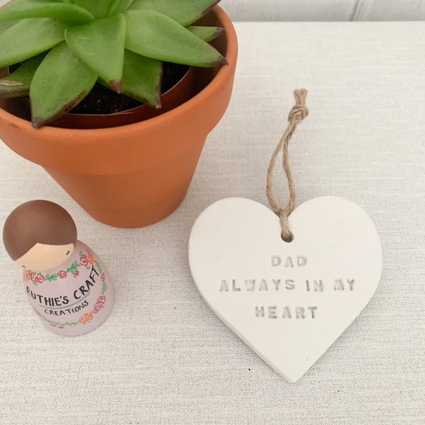 Always In My Heart Memorial Gift | Hanging Decoration | Clay Keepsake