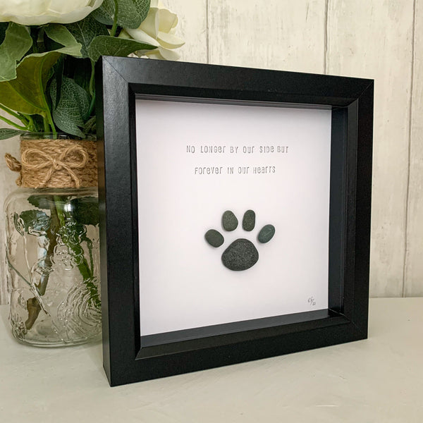 No Longer By Our Side (Pet Memorial) Pebble Art Box Frame