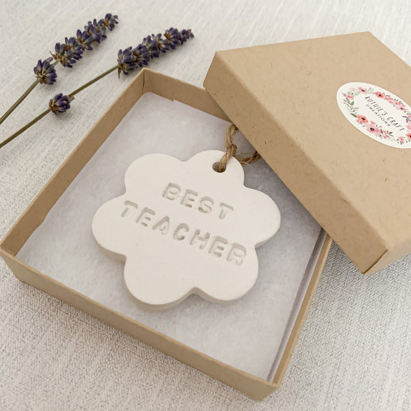 Best Teacher Gift | Hanging Decoration | Clay Keepsake