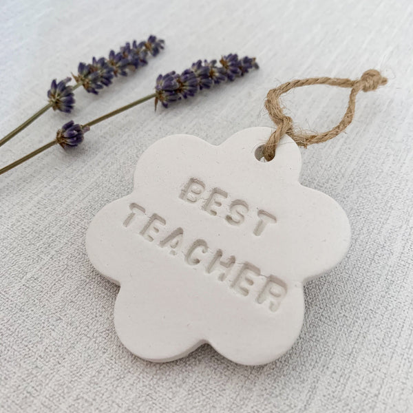 Best Teacher Gift | Hanging Decoration | Clay Keepsake