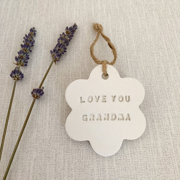 Grandma Birthday Gift | Hanging Decoration | Clay Keepsake