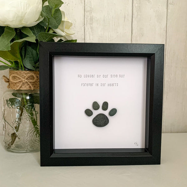 No Longer By Our Side (Pet Memorial) Pebble Art Box Frame