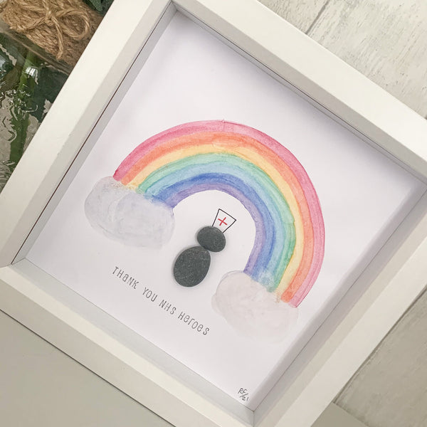 Thank You NHS Heroes Pebble Art Box Frame | Nurse Gift | Doctor Gift