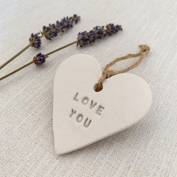 Love You Valentines Gift | Hanging Decoration | Clay Keepsake