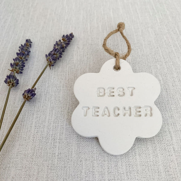 Best Teacher Gift | Hanging Decoration | Clay Keepsake