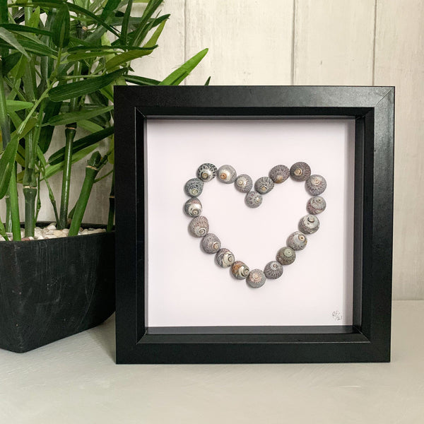 Love Heart Shell Art Box Frame | Valentines Day Gift