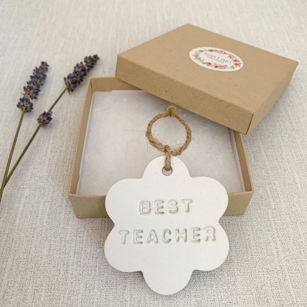 Best Teacher Gift | Hanging Decoration | Clay Keepsake