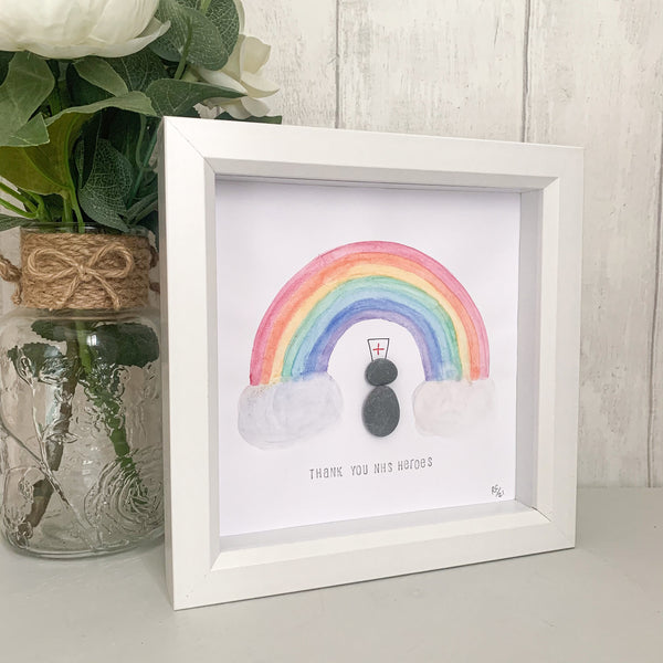 Thank You NHS Heroes Pebble Art Box Frame | Nurse Gift | Doctor Gift