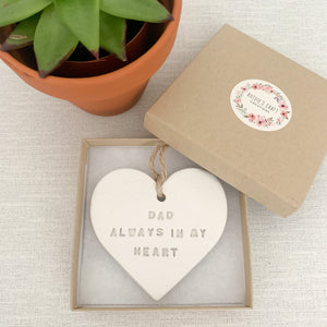 Always In My Heart Memorial Gift | Hanging Decoration | Clay Keepsake