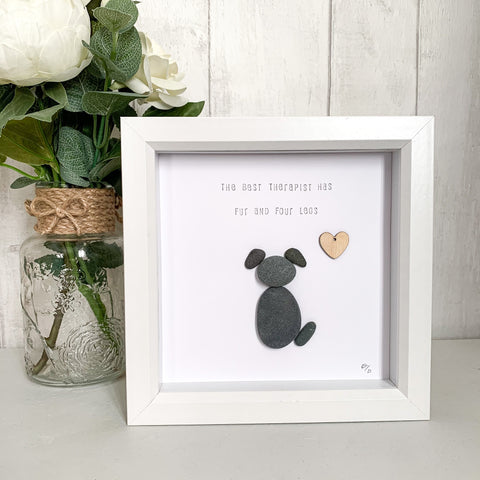 The Best Therapist Has Fur And Four Legs Pebble Art Box Frame | Dog Lover Gift