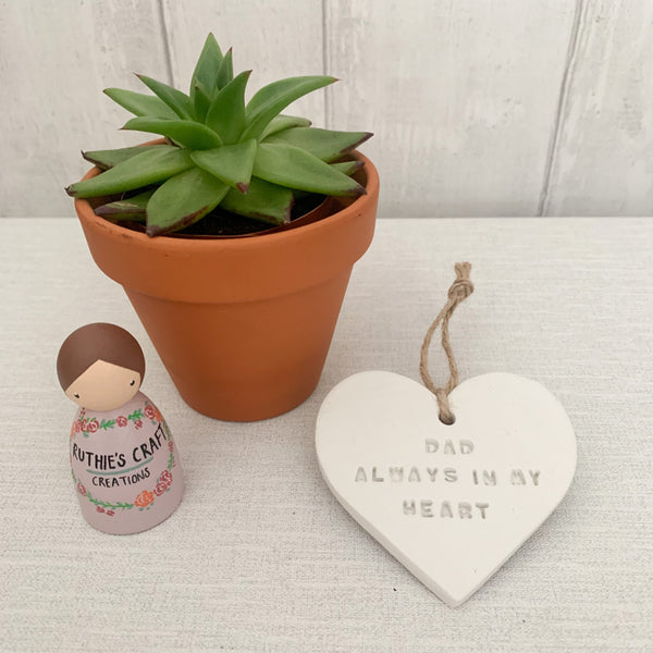 Always In My Heart Memorial Gift | Hanging Decoration | Clay Keepsake