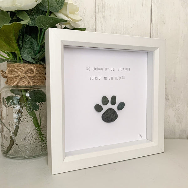 No Longer By Our Side (Pet Memorial) Pebble Art Box Frame