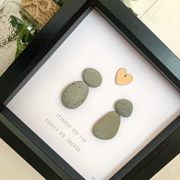 Friends Are The Family We Choose Pebble Art Box Frame