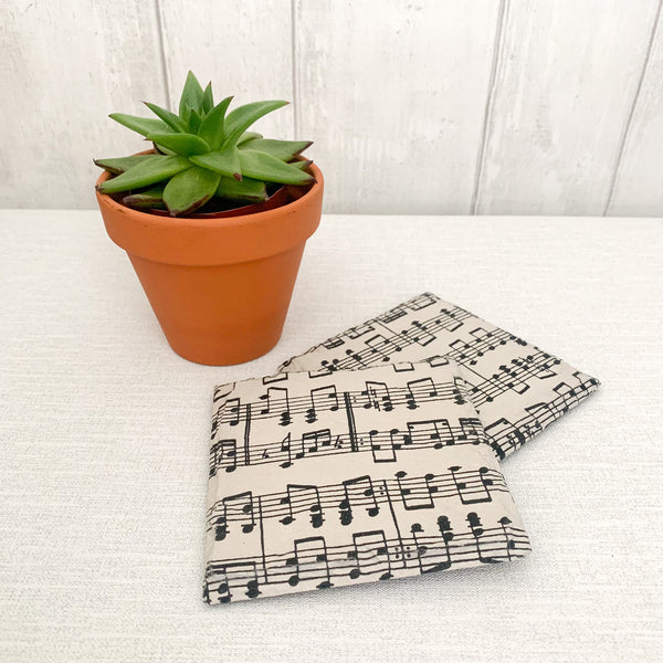 Musical Notes Decoupaged Slate Coasters (Set of 2, Set of 4)