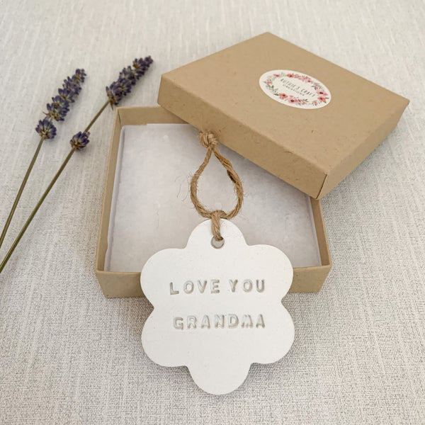 Grandma Birthday Gift | Hanging Decoration | Clay Keepsake