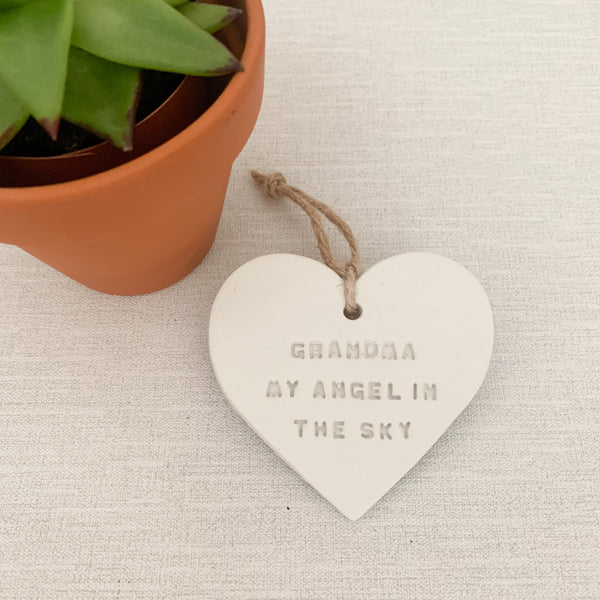 My Angel In The Sky Memorial Gift | Hanging Decoration | Clay Keepsake