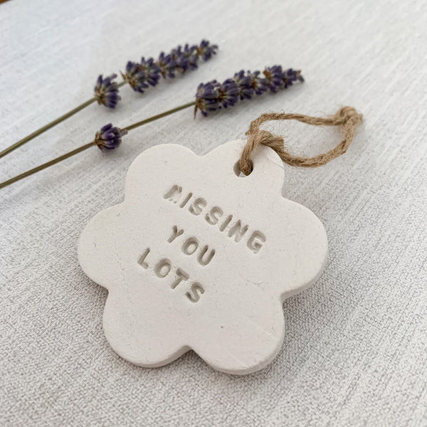 Missing You Lockdown Gift | Hanging Decoration | Clay Keepsake