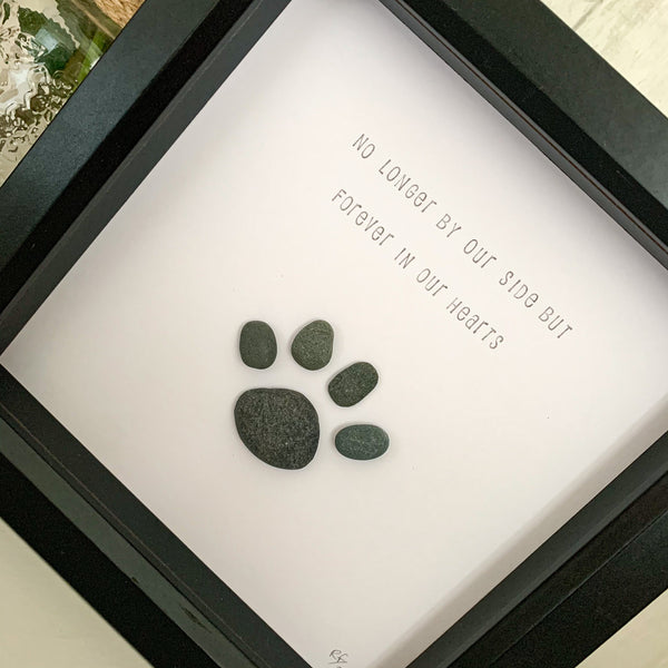 No Longer By Our Side (Pet Memorial) Pebble Art Box Frame